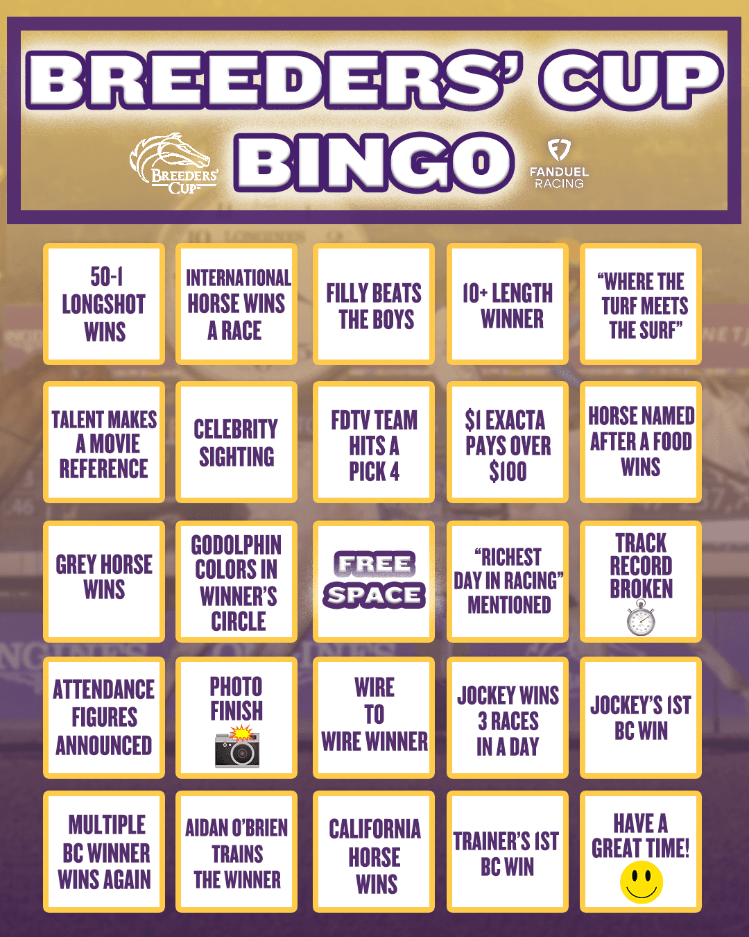 Breeders' Cup Bingo 2025